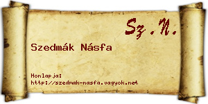 Szedmák Násfa névjegykártya